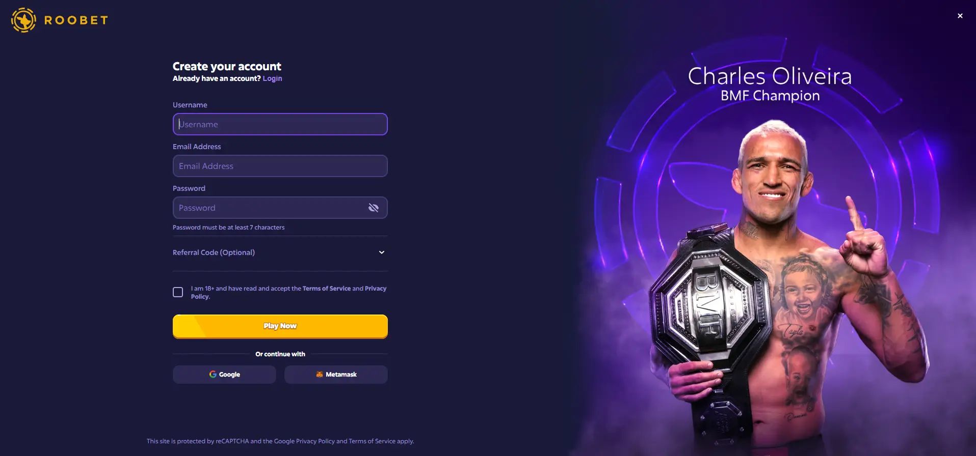 Roobet Casino Register